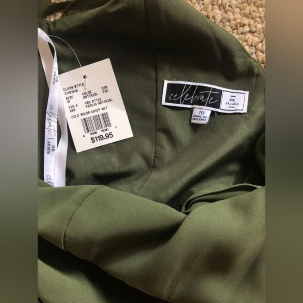 Olive Green David's Bridal bridesmaid dress